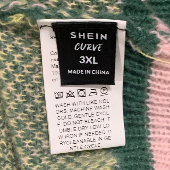 Plus Size Olive and Pink Floral Sweater Vest - Picture 4 of 4